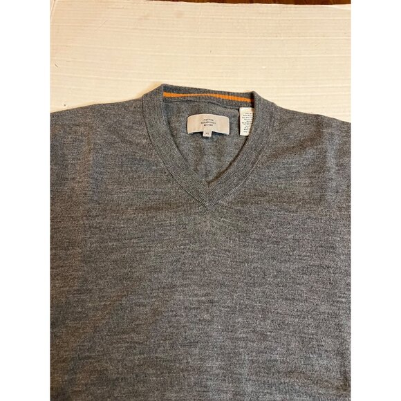 Jack Spade Mens 100% wool V-Neck Sweater XL Gray finely ribbed detail preppy - Picture 5 of 9